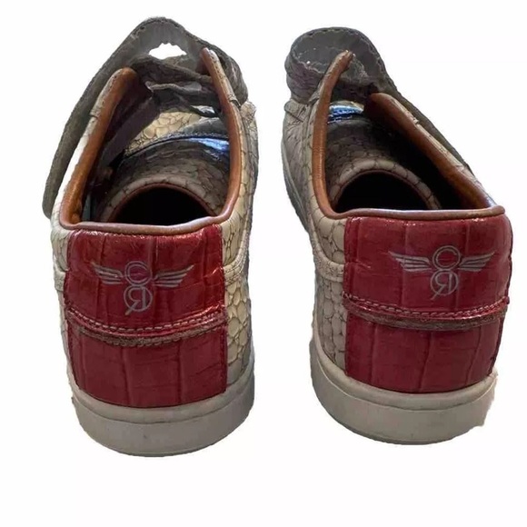 Creative Recreation Shoes Torrio Mens Sz 9 Strap Reptile Tan Red Leather Retro - Picture 7 of 9